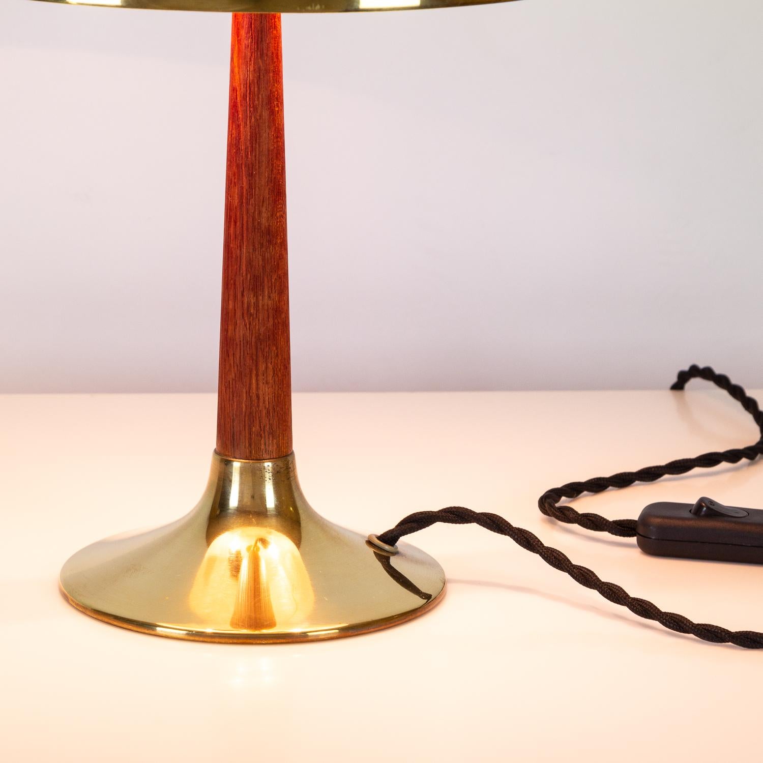 Svend Aage Holm Sørensen Model 4109 Midcentury Desk Lamp, Teak & Brass, Denmark 2