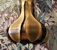 Svend Aage Holm Sørensen Onion-shaped Ceiling Lamp in Brass, 1960s