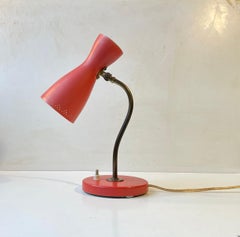 Svend Aage Holm Sørensen Pastel Red Diablo Table Lamp, 1950s