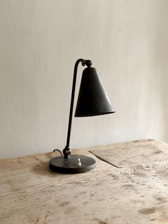 Svend Aage Holm Sørensen, Patinated Table Lamp, Denmark 1940s