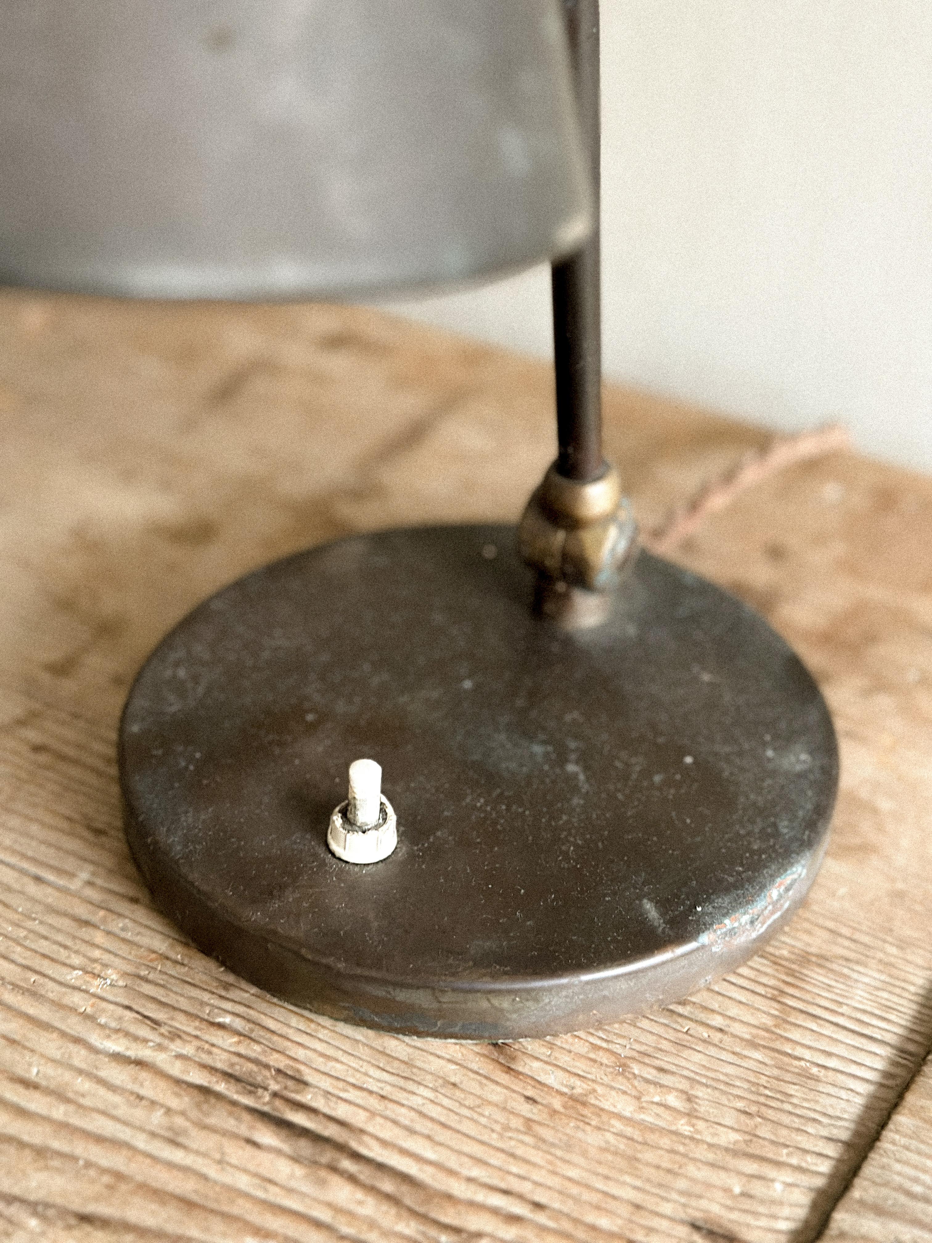 20th Century Svend Aage Holm Sørensen, Patinated Table Lamp, Denmark 1940s For Sale