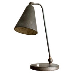 Svend Aage Holm Sørensen, Patinated Table Lamp, Denmark 1940s