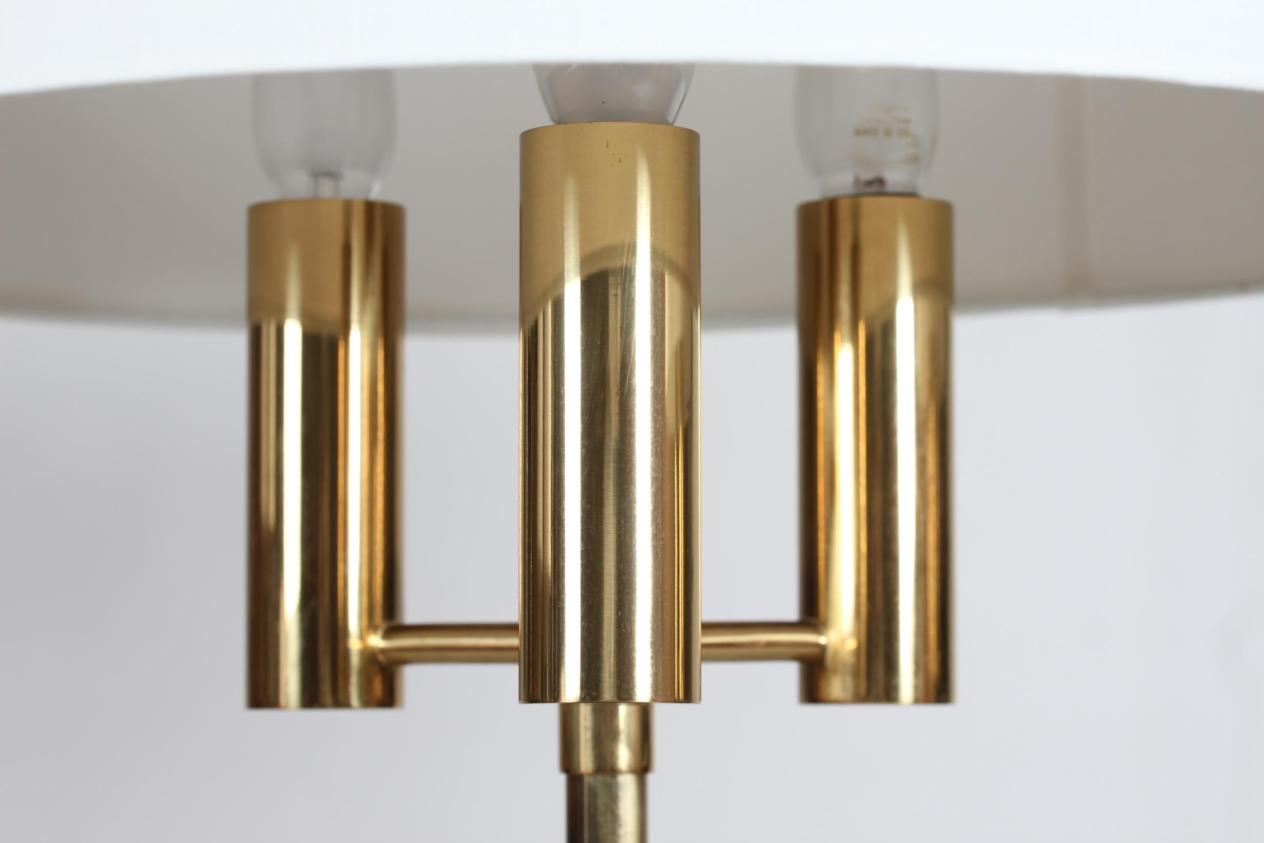 Svend Aage Holm Sørensen Style Pair of Danish Modern Floor Lamps of Brass 1960s For Sale 1