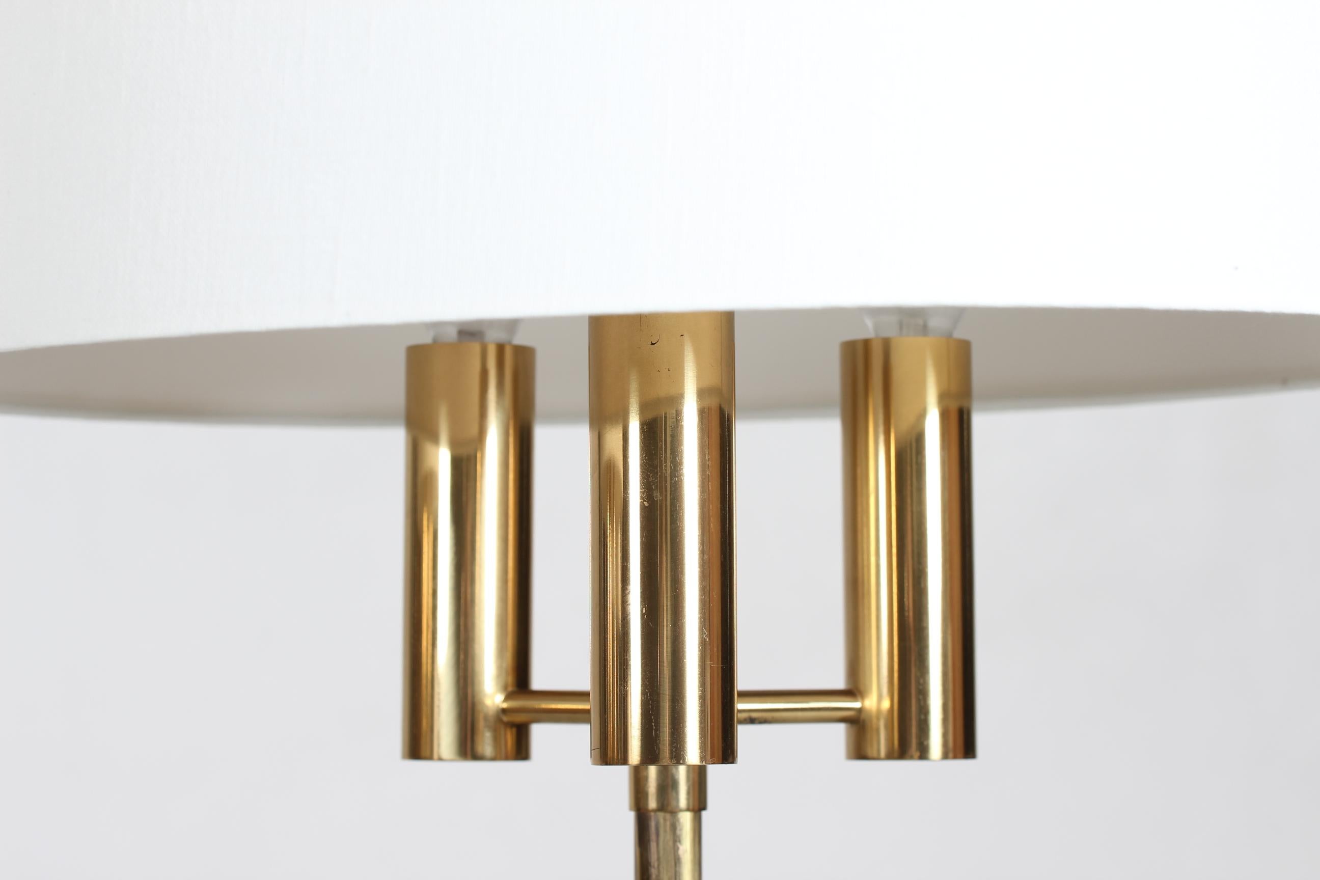Svend Aage Holm Sørensen Style Pair of Danish Modern Floor Lamps of Brass 1960s For Sale 2