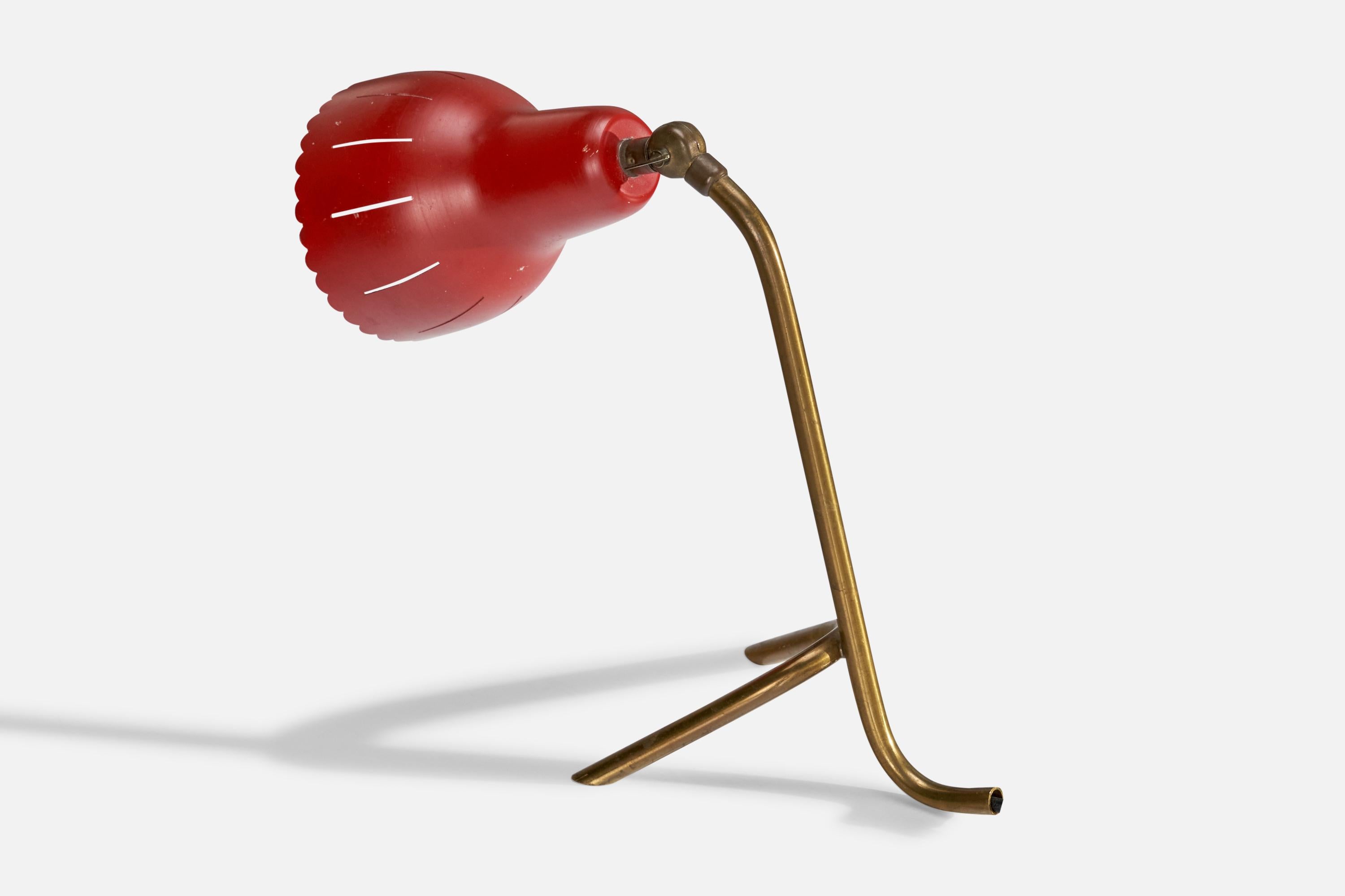 Metà XX secolo Svend Aage Holm Sørensen, Lampada da tavolo, Ottone, Metallo, Danimarca, anni '50 in vendita