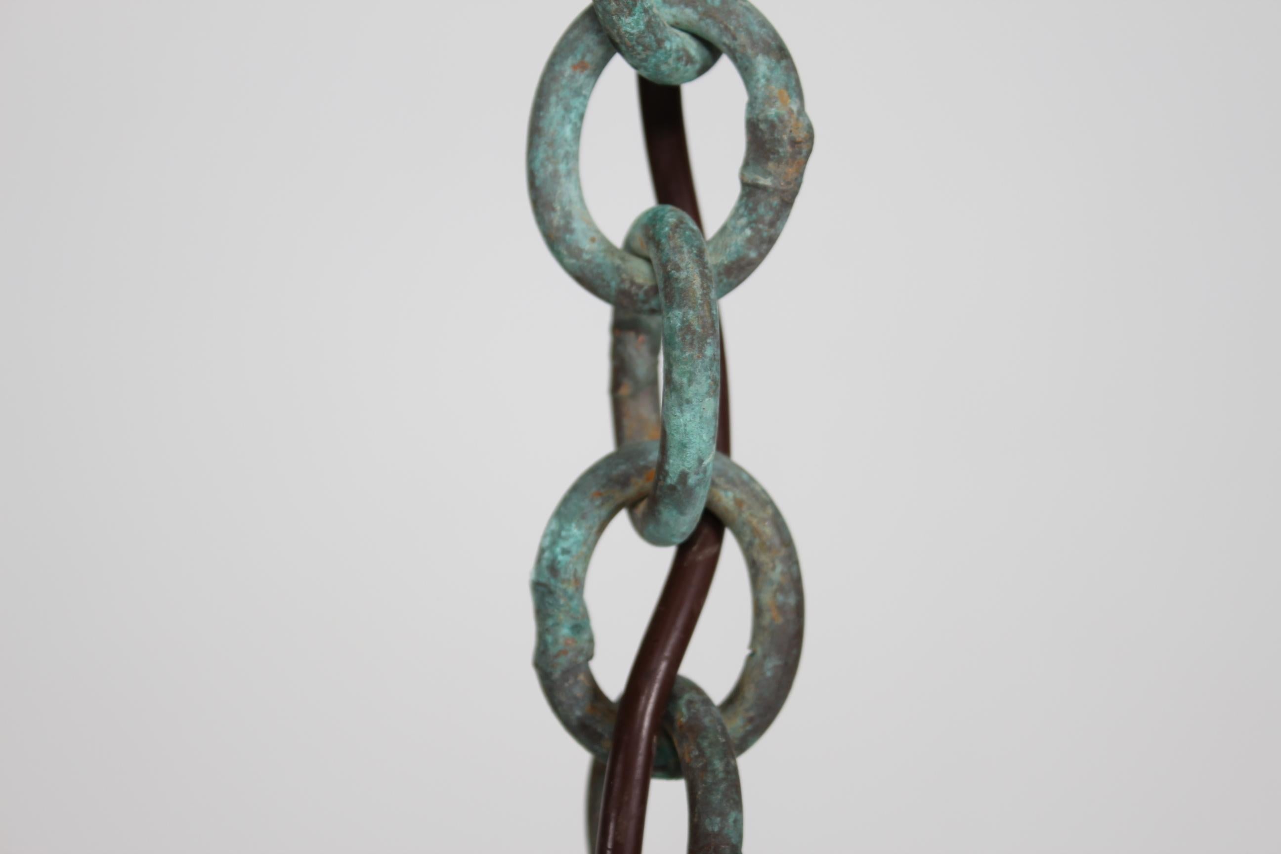 Svend Aage Holm Sørensen Pendentif Brutaliste en laiton vert Verdigris Danemark années 60 en vente 5