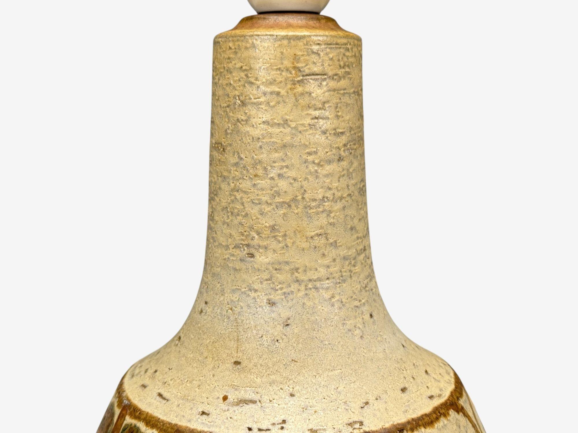 Late 20th Century Svend Aage Jensen, Søholm, Beige Ceramic, Table Lamp, Denmark, 1970s For Sale