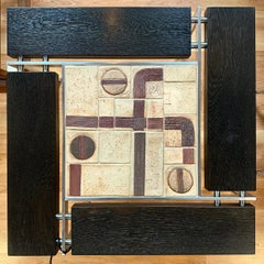 Svend Aage Jessen Sejer Tile, Ash, and Steel Coffee Table for Ryseberg, 1965