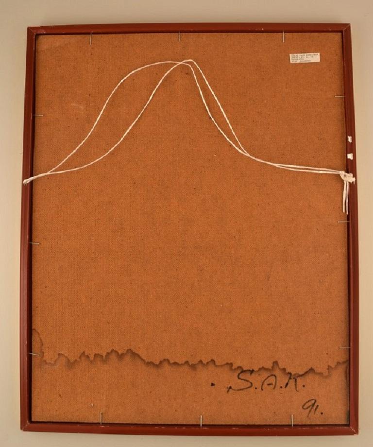 Svend Aage Krogstrup, dänischer Künstler, Acryl auf Karton, Abstrakte Komposition (Dänisch) im Angebot