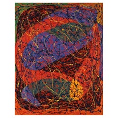 Svend Aage Krogstrup, dänischer Künstler, Acryl auf Karton, Abstrakte Komposition