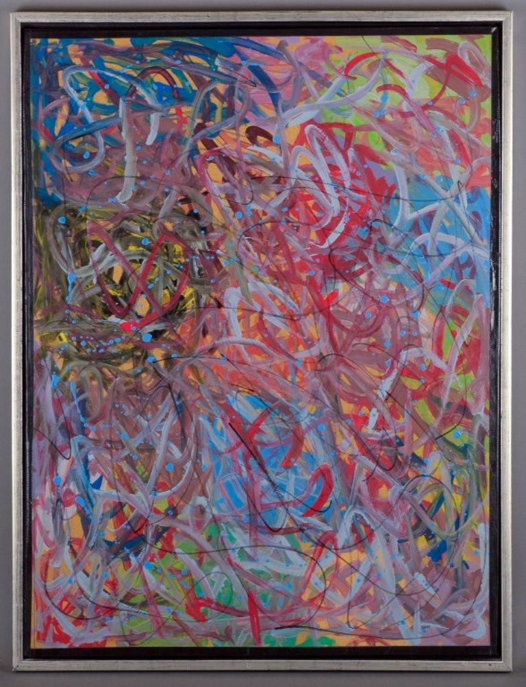 Svend Aage Krogstrup (né en 1911), peintre danois.
Acrylique sur toile. Composition abstraite.
Environ dans les années 1980.
Signé SAK au dos.
Parfait état.
Dimensions totales : Largeur 64,0 cm x Hauteur 84,0 cm.