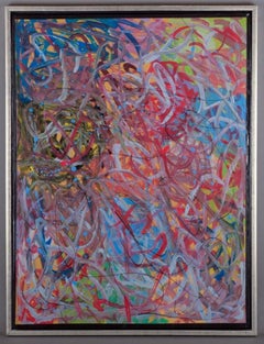 Svend Aage Krogstrup, Danish painter. Acrylic on canvas. Abstract composition.