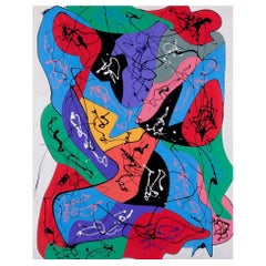 Svend Aage Krogstrup, dänischer Maler. Acryl auf Leinwand. Abstrakte Zusammensetzung.