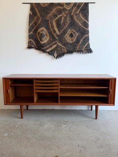 Svend Aage Larsen Faarup Møbelfabrik MidCentury Danish Teak Tambour Crendenza