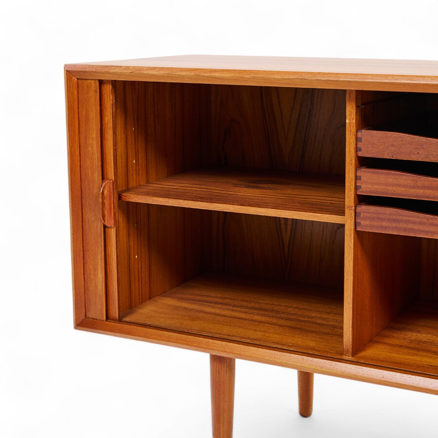 Svend Aage Larsen for Faarup Møbelfabrik Danish Tambour Door Credenza For Sale 2