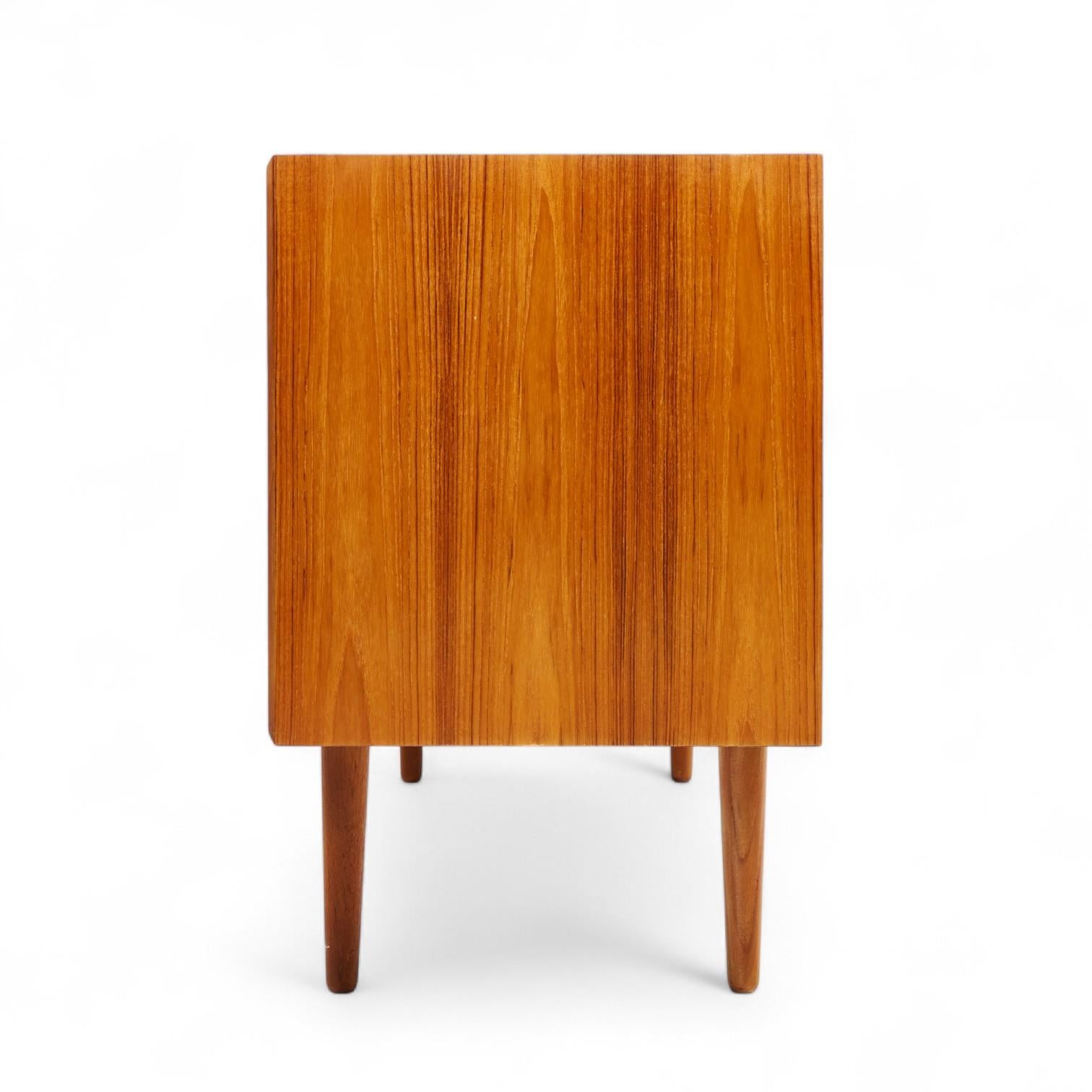 Svend Aage Larsen for Faarup Møbelfabrik Danish Tambour Door Credenza In Good Condition For Sale In Franklin Park, IL