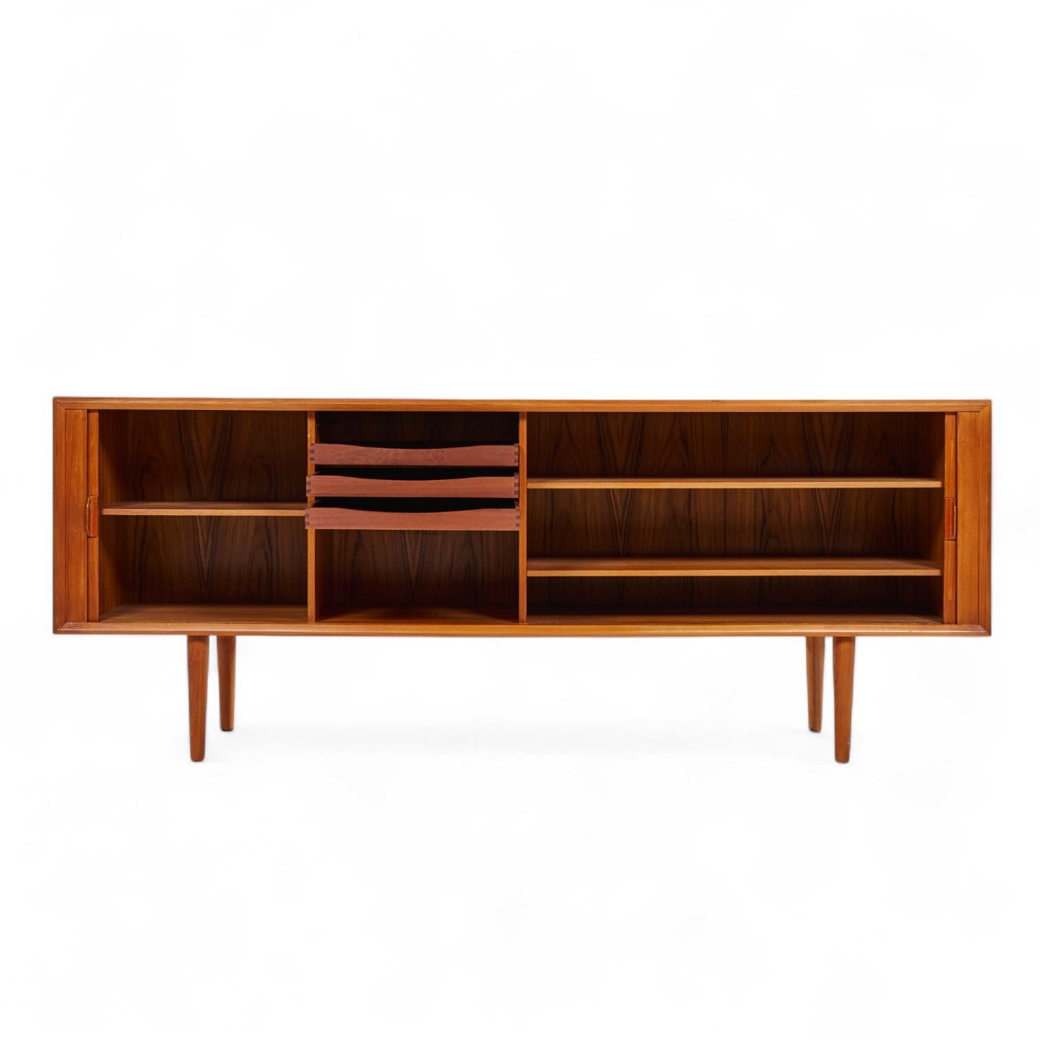 Svend Aage Larsen for Faarup Møbelfabrik Danish Tambour Door Credenza For Sale 1