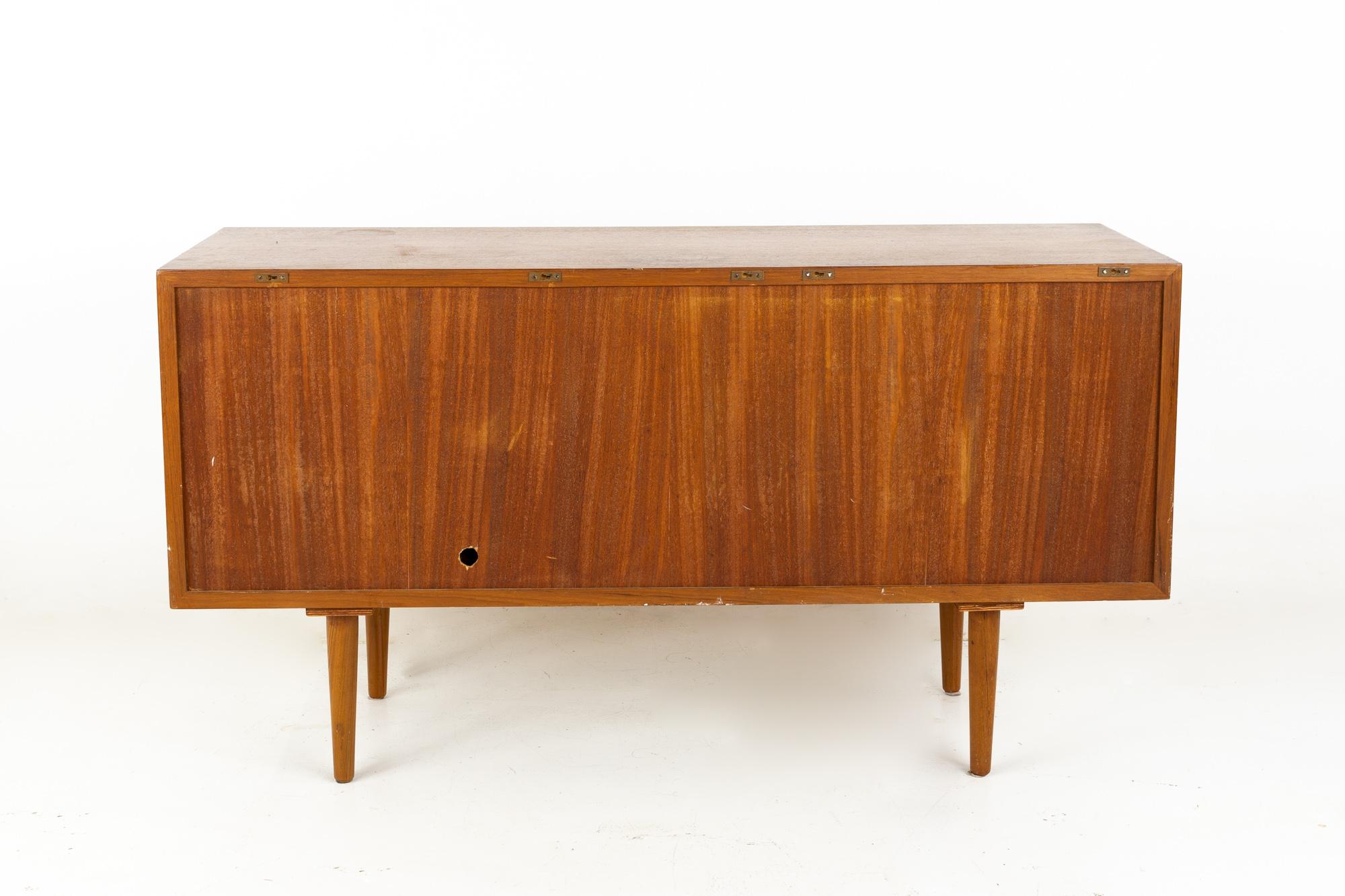 Svend Aage Larsen for Faarup Mobelfabrik MCM Danish Teak Tambour Door Credenza 11