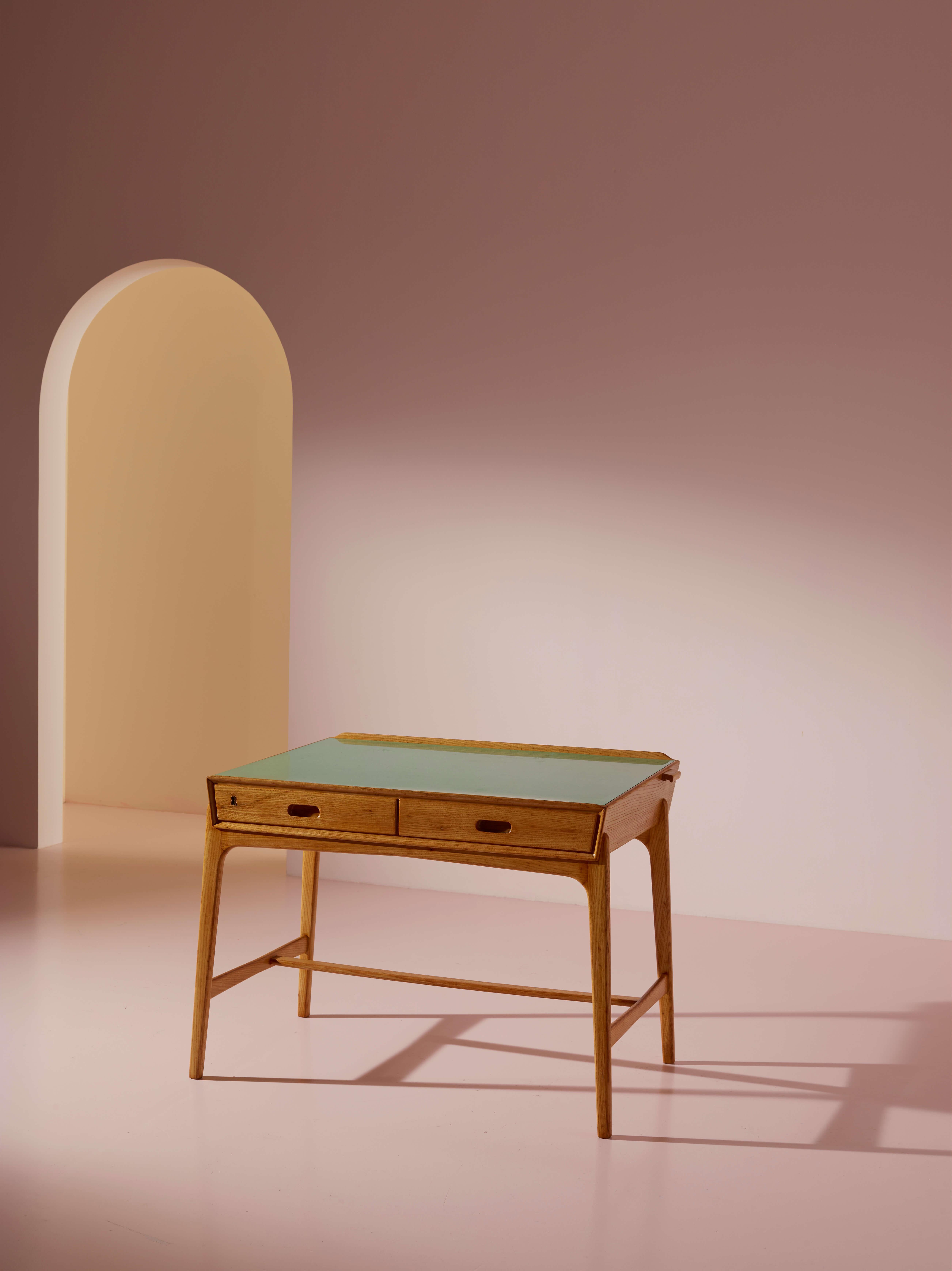 Mid-20th Century Svend Aage Madsen desk with drawers produced by Sigurd Hansen, Denmark, 1958 For Sale
