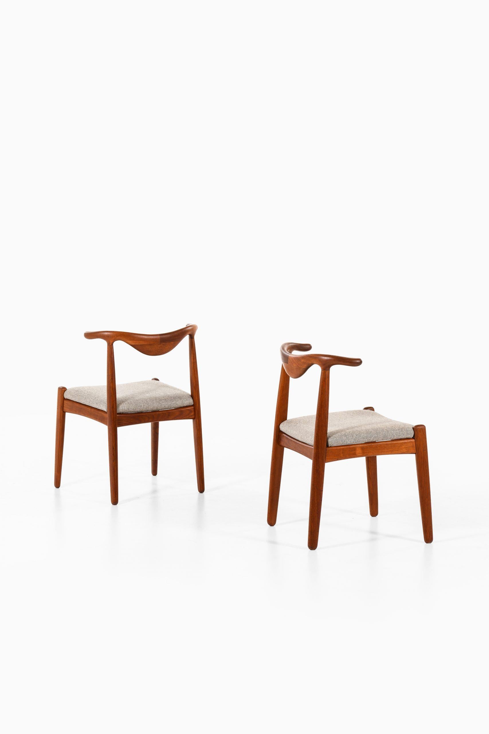 Fabric Svend Aage Madsen Dining Chairs Produced by K. Knudsen in Denmark