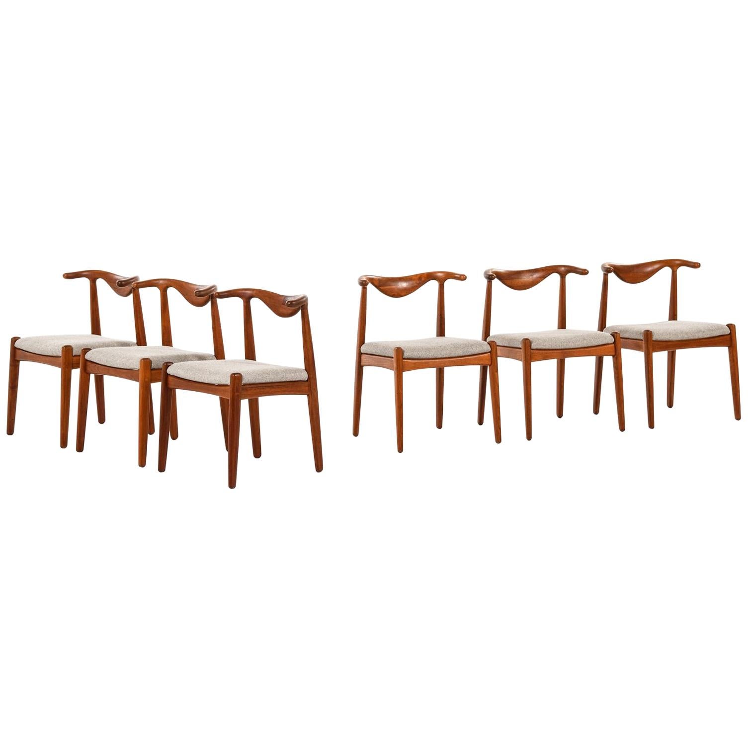 Svend Aage Madsen Dining Chairs Produced by K. Knudsen in Denmark