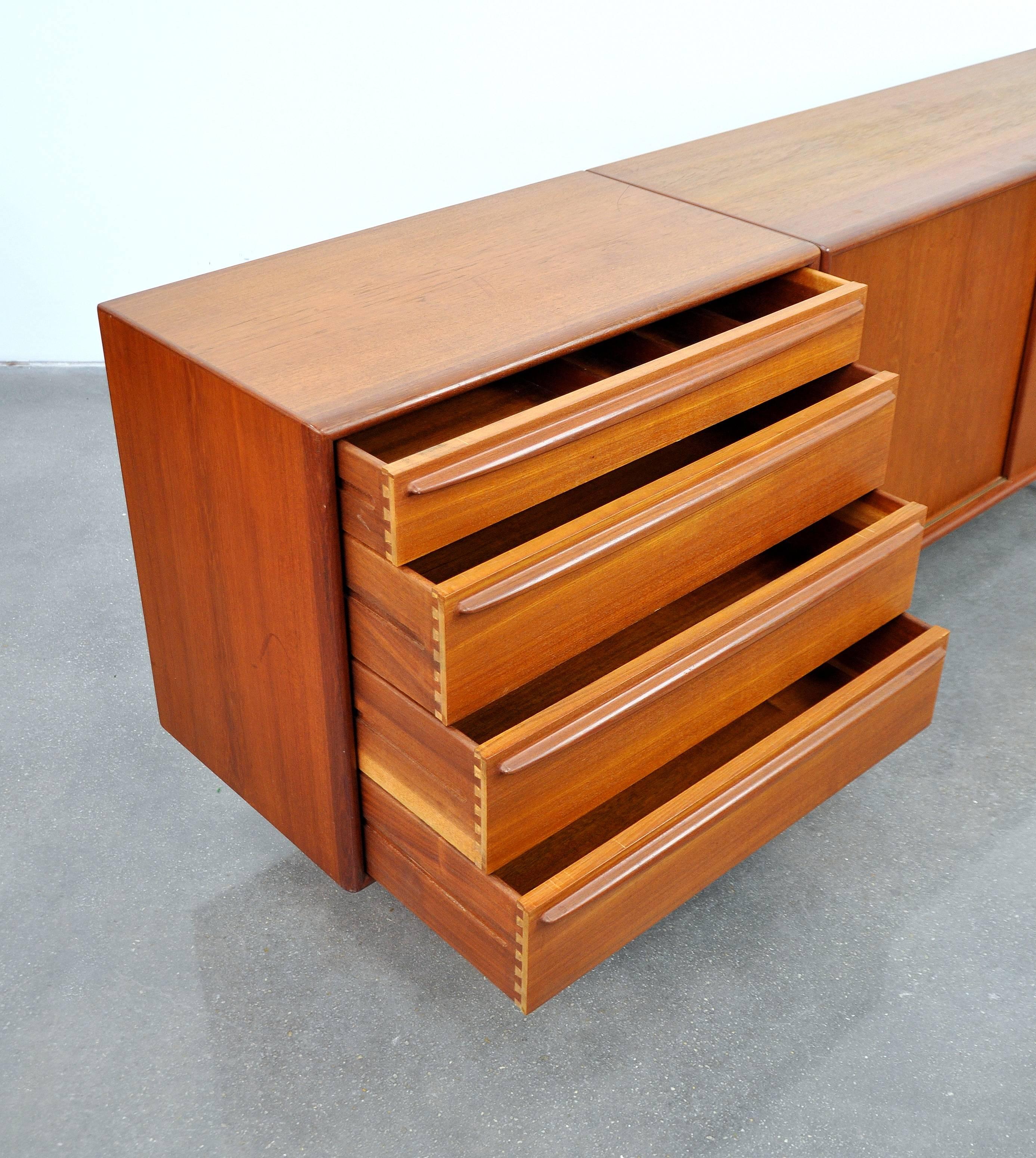 Svend Aage Madsen for Falster Teak Credenza and Hutch In Good Condition In Miami, FL