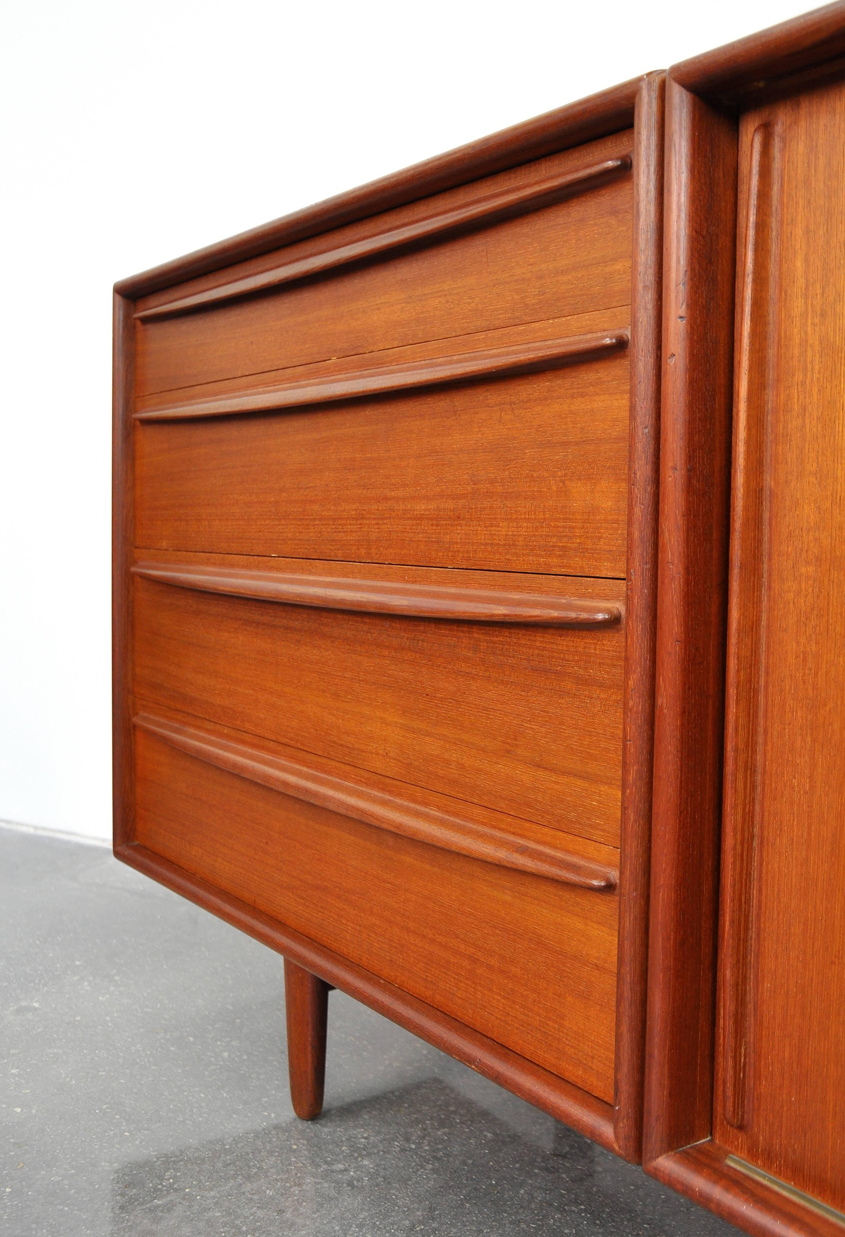 Mid-20th Century Svend Aage Madsen for Falster Teak Credenza and Hutch