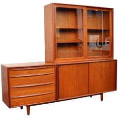 Svend Aage Madsen for Falster Teak Credenza and Hutch