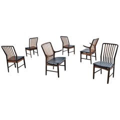 Svend Aage Madsen for Moreddi Danish Walnut Dining Chairs Set of Six