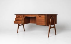 Svend Aage Madsen Teak Desk, Danish Modern, Sculptural Legs, 1960s