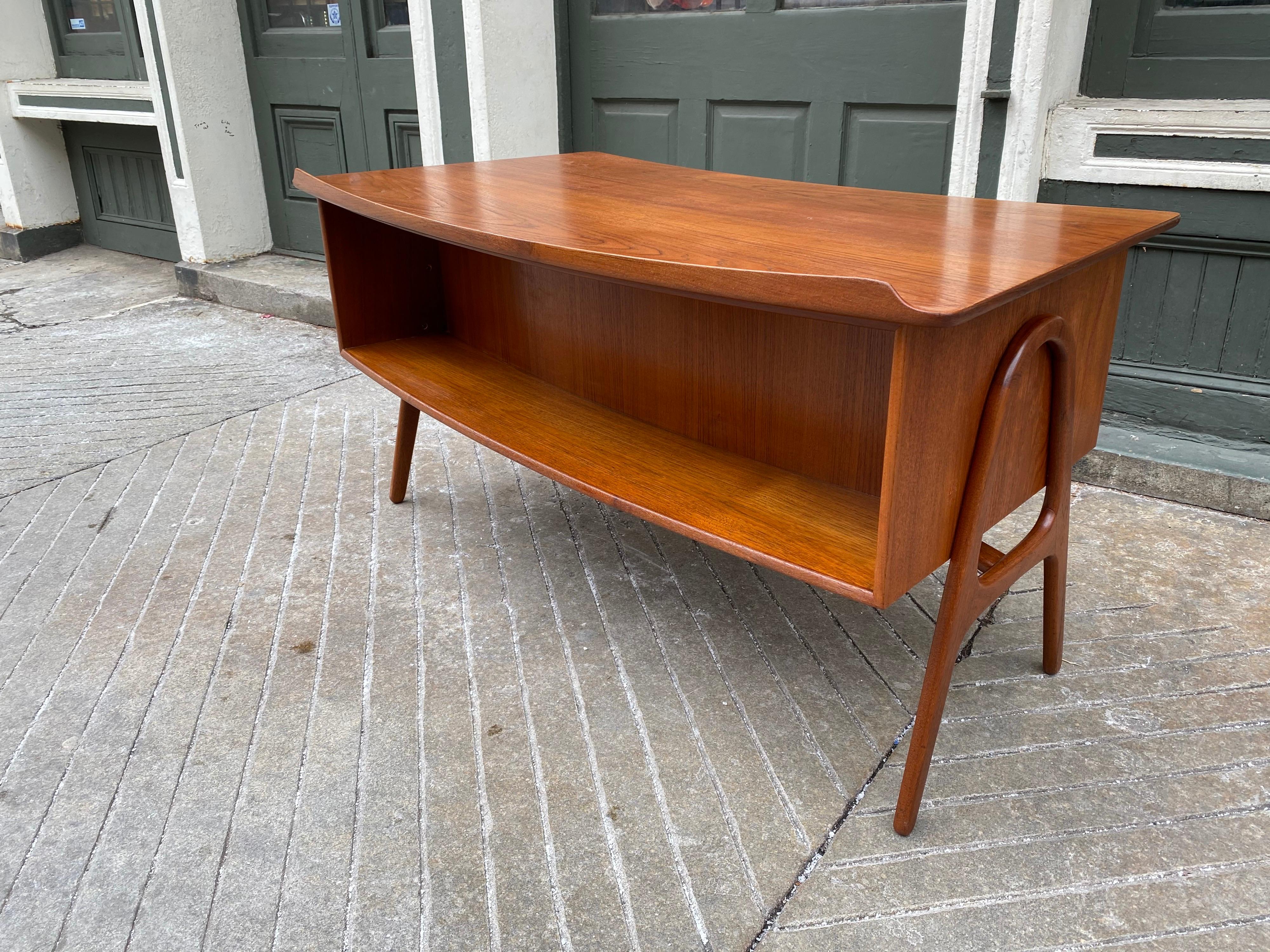 Mid-20th Century Svend Aage Madsen Teak Desk with Front Bookcase