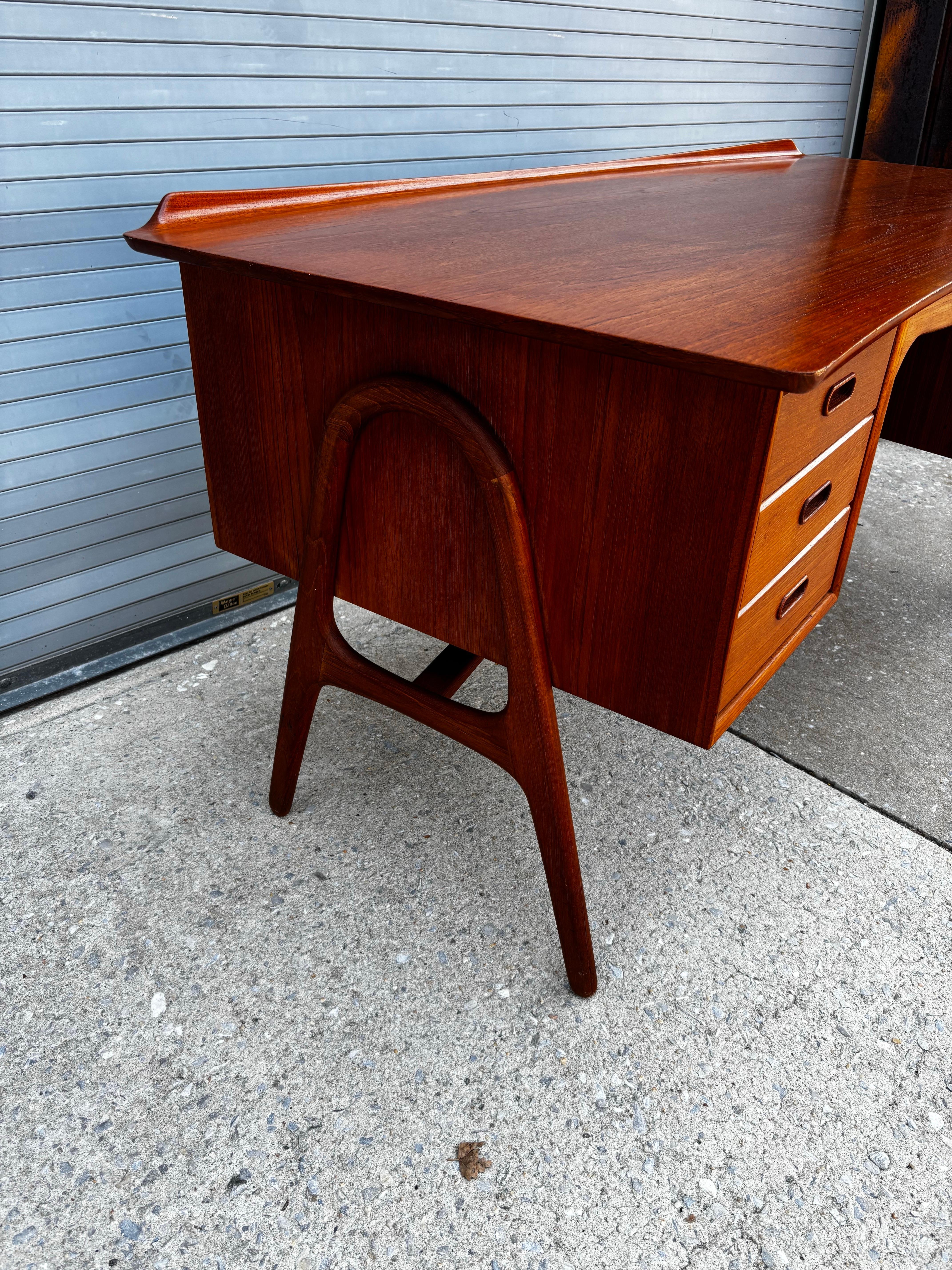 Svend Aage Madsen Teak Desk with Front Bookcase For Sale 1