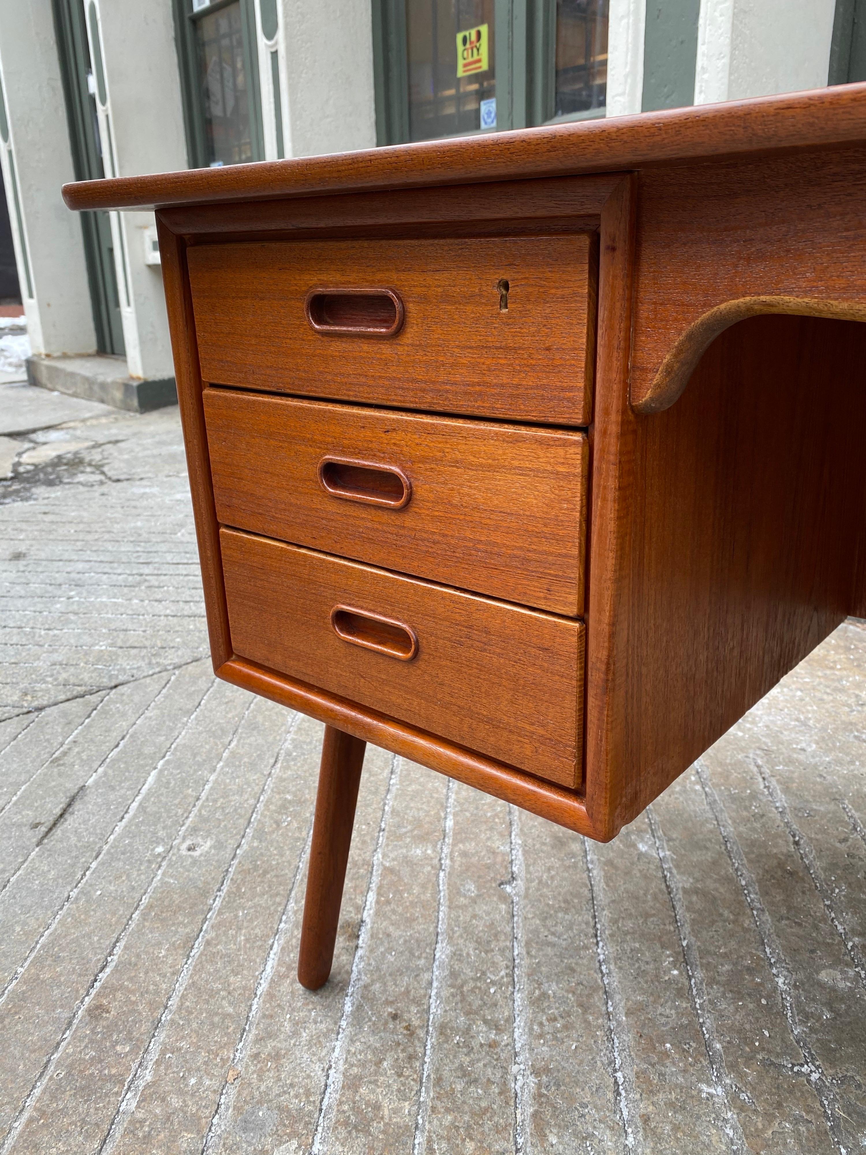 Svend Aage Madsen Teak Desk with Front Bookcase 2