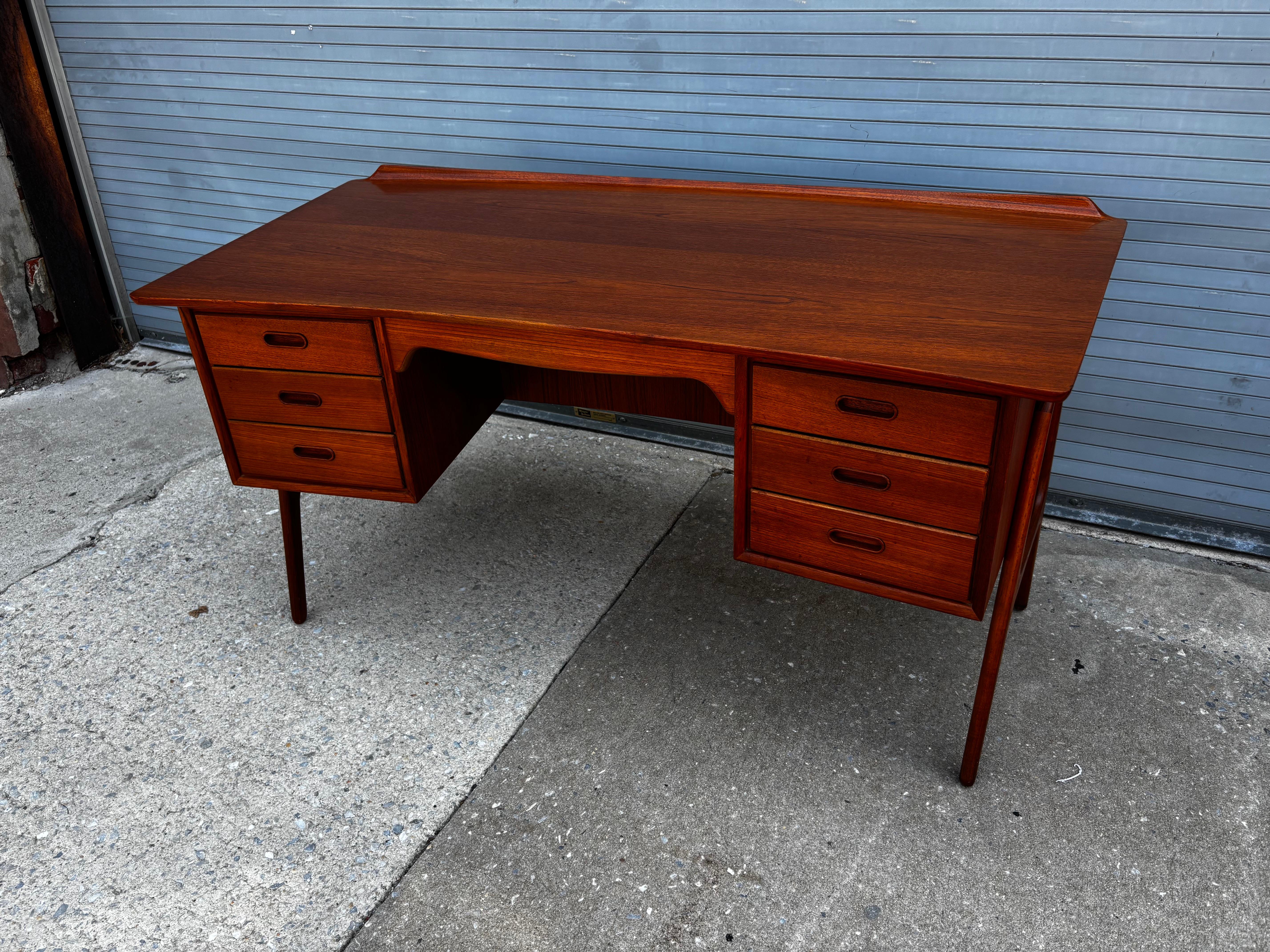 Svend Aage Madsen Teak Desk with Front Bookcase For Sale 2