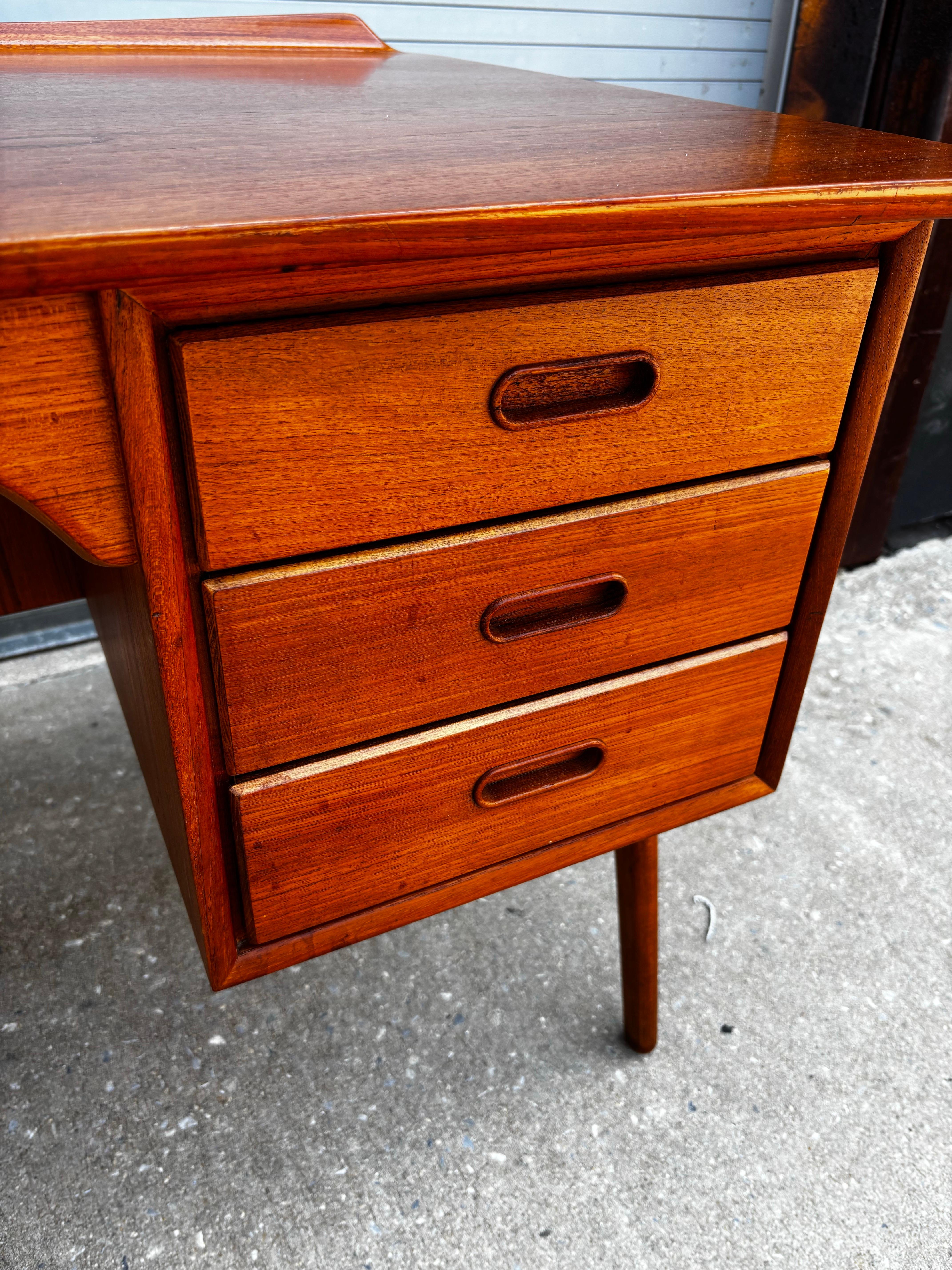 Svend Aage Madsen Teak Desk with Front Bookcase For Sale 3