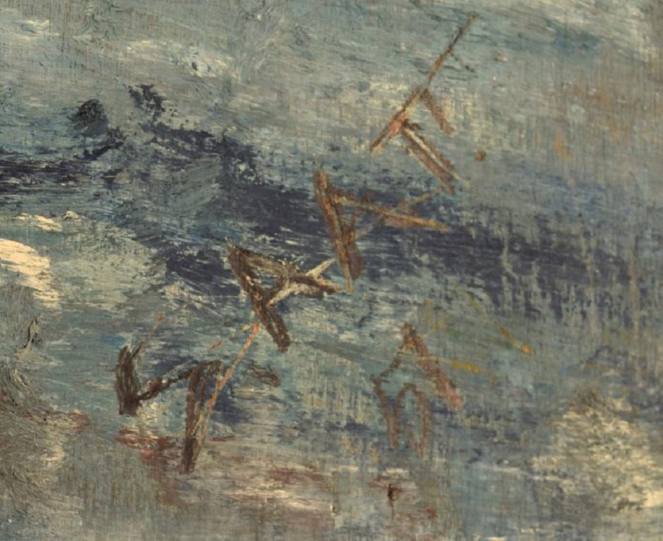 Svend Aage Tauscher Öl auf Leinwand, Modernistische Landschaft (20. Jahrhundert) im Angebot
