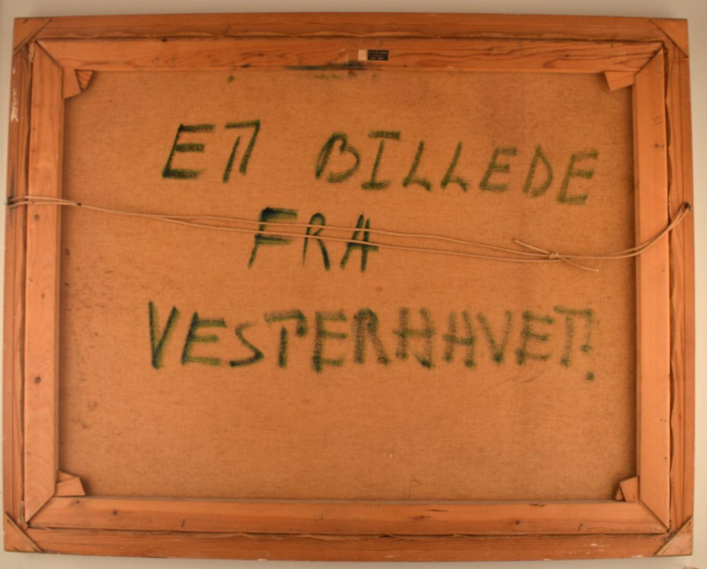 Svend Aage Tauscher, dänischer Künstler. Öl auf Leinwand. Modernistische nächtliche Landschaft (Mitte des 20. Jahrhunderts) im Angebot