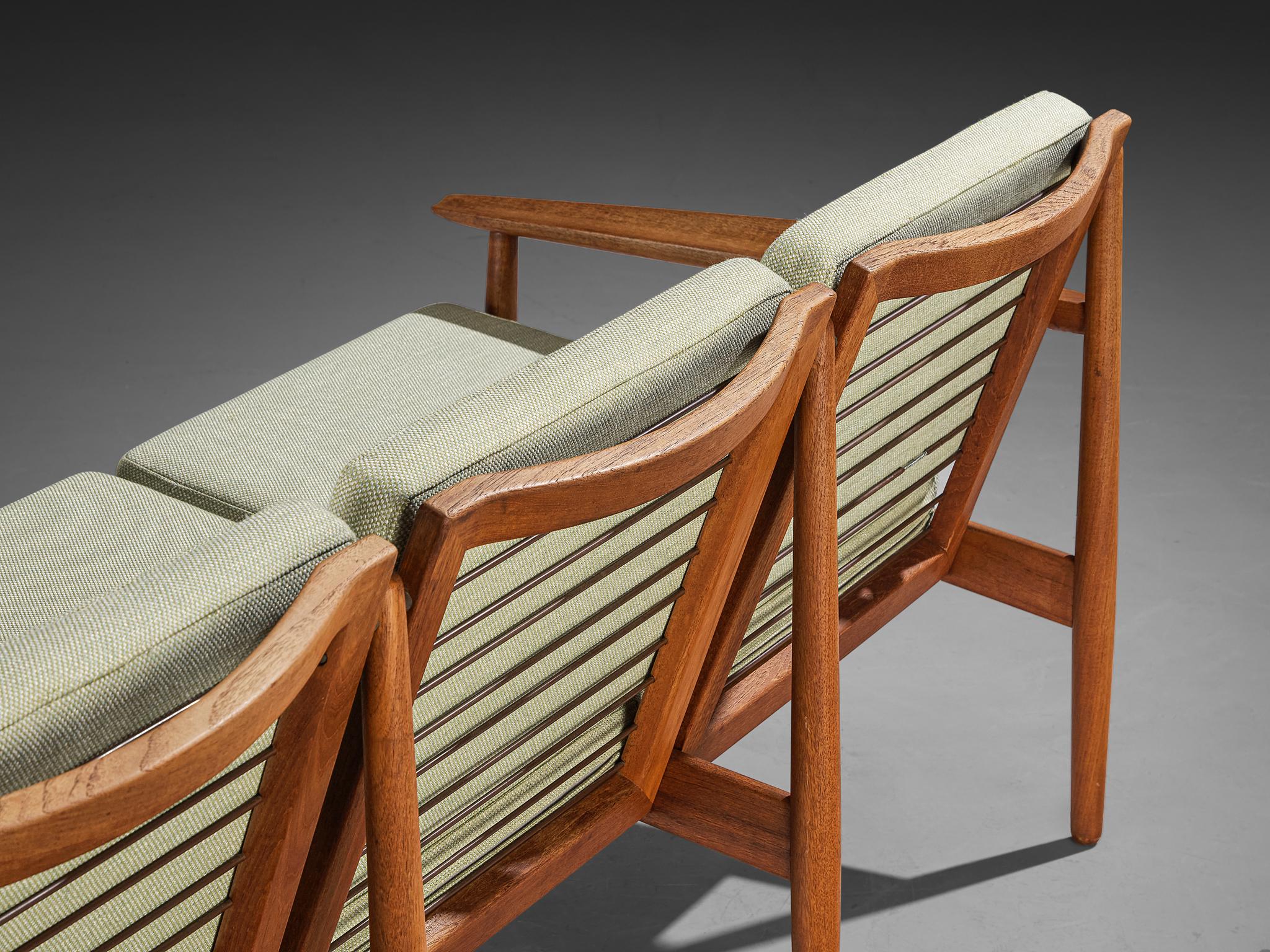 Svend Åge Eriksen for Glostrup Møbelfabrik Three-Seat Sofa in Teak In Good Condition For Sale In Waalwijk, NL