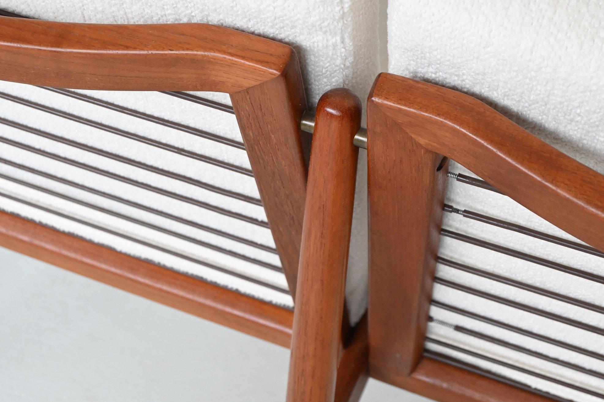 Divano a tre posti in teak Svend Age Eriksen Glostrup Danimarca 1960 in vendita 10