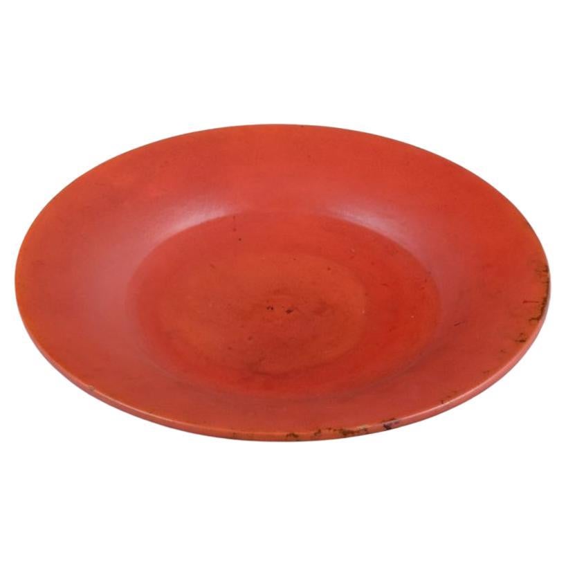 Svend Hammershøi (1873-1948) for Kähler. Large round low bowl. Approx. 1930s