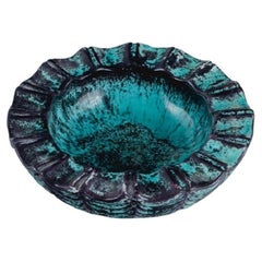 Svend Hammershøi for Kähler, Ceramic Bowl in Green-Black Double Glaze, 1930s