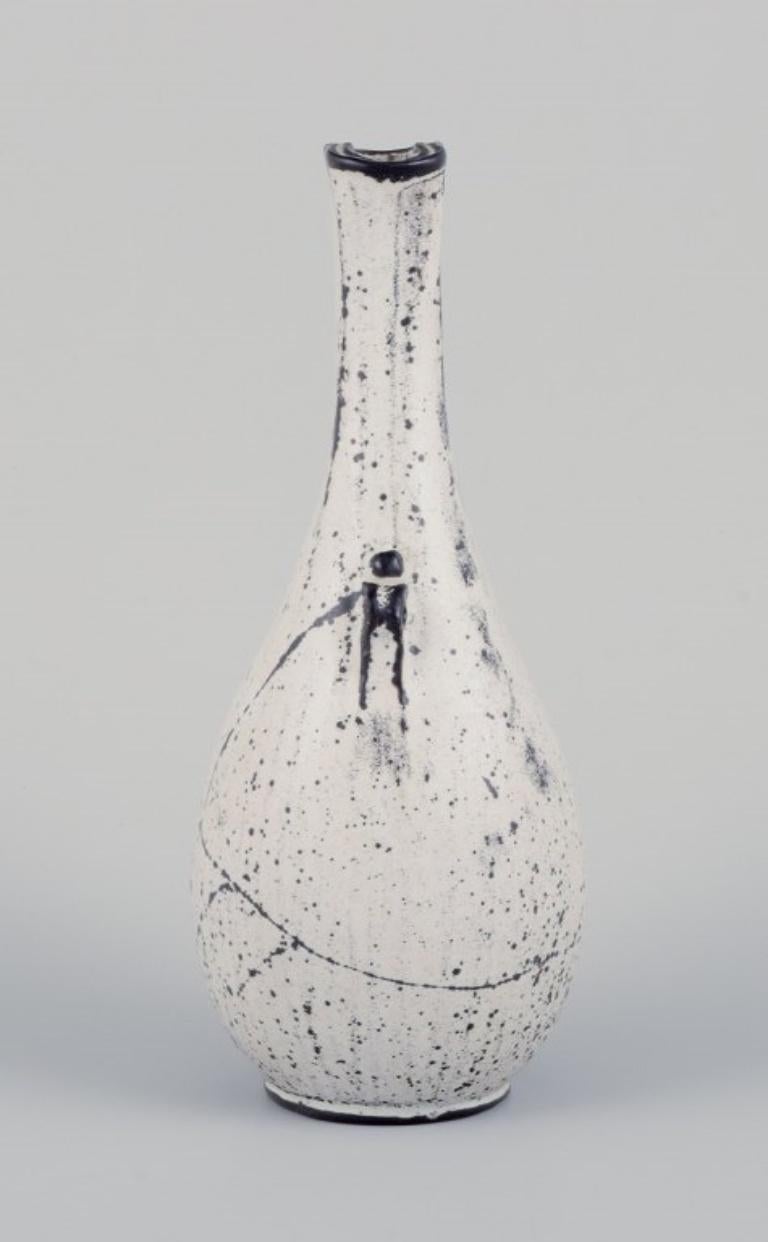 Glazed Svend Hammershøi for Kähler. Ceramic vase with a narrow neck. Ca 1930 For Sale