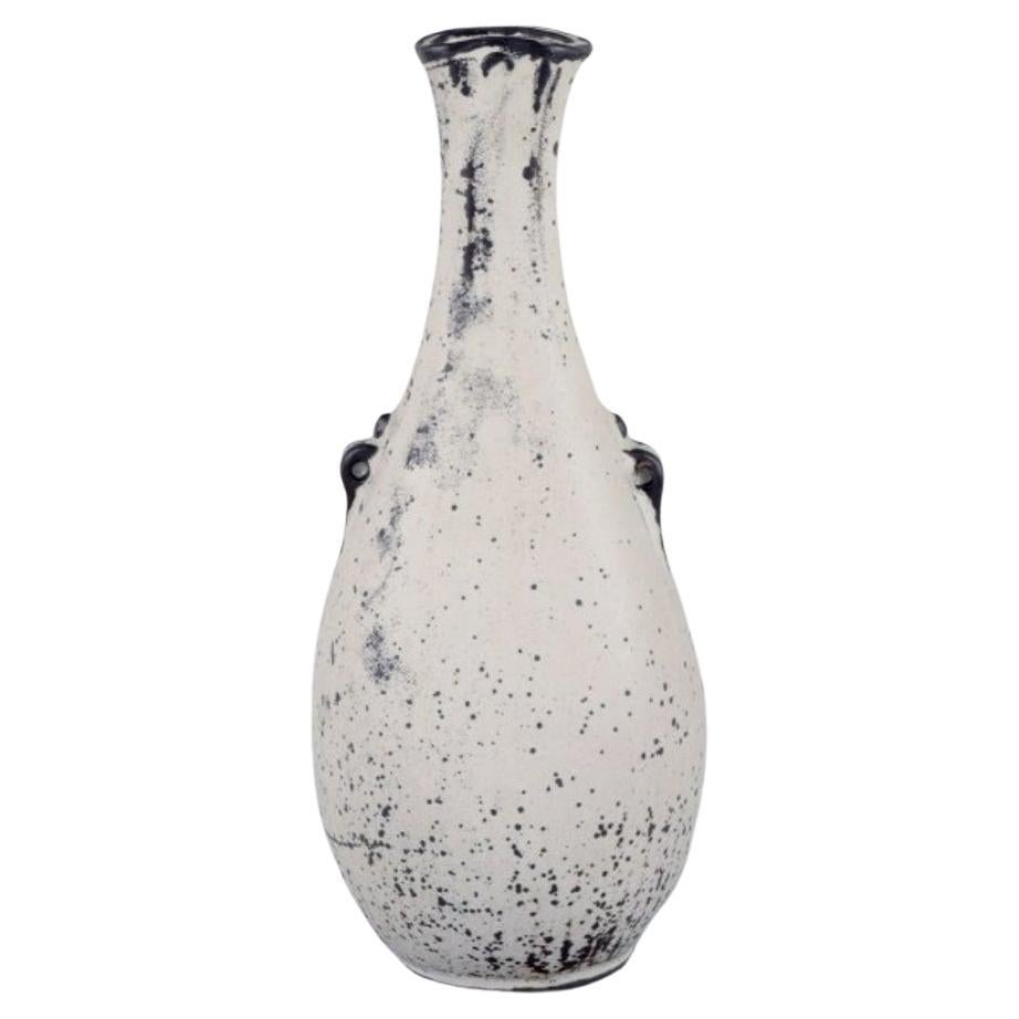 Svend Hammershøi for Kähler. Ceramic vase with a narrow neck. Ca 1930 For Sale