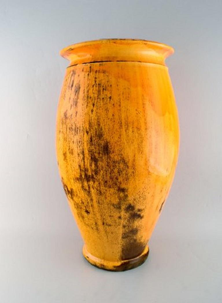 Art Deco Svend Hammershøi for Kähler, Denmark, Colossal Vase in Glazed Stoneware