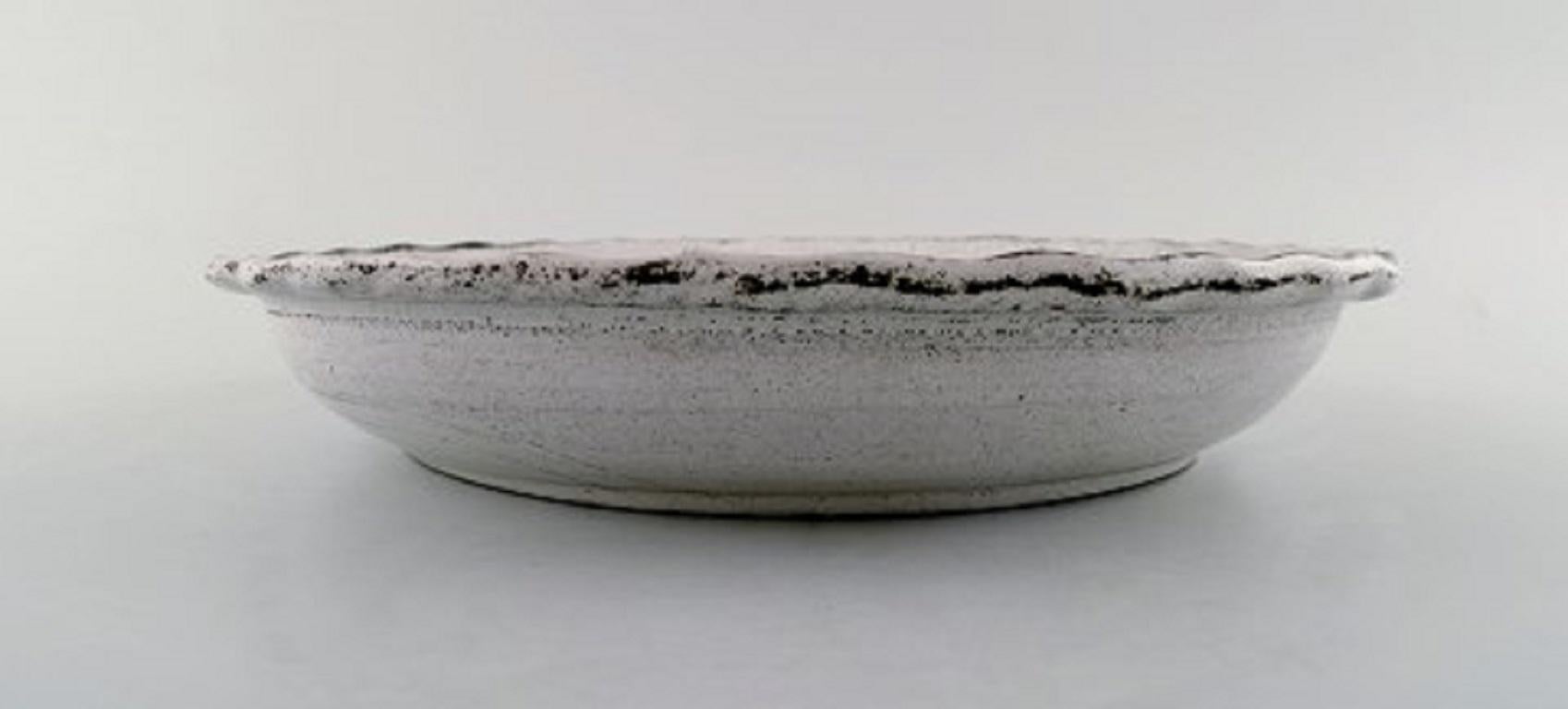 Art Deco Svend Hammershøi for Kähler 'Denmark', Glazed Stoneware Low Bowl