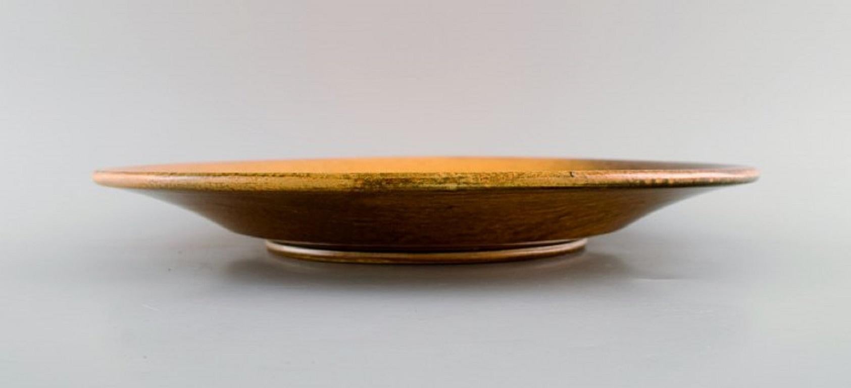 Art Deco Svend Hammershøi for Kähler, Denmark, Large Bowl / Dish in Glazed Stoneware For Sale