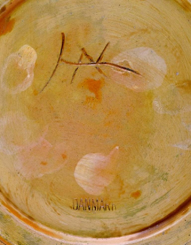 Mid-20th Century Svend Hammershøi for Kähler, Denmark, Large Bowl / Dish in Glazed Stoneware For Sale