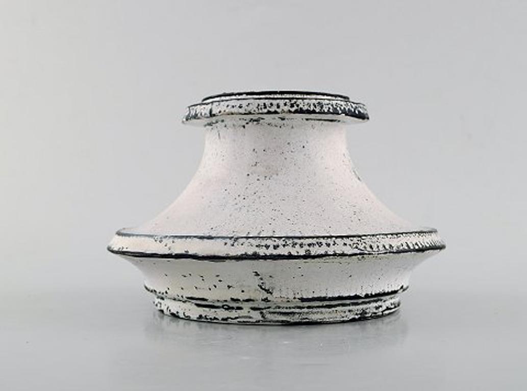 Art Deco Svend Hammershøi for Kähler, Denmark, Large Candleholder in Glazed Stoneware For Sale