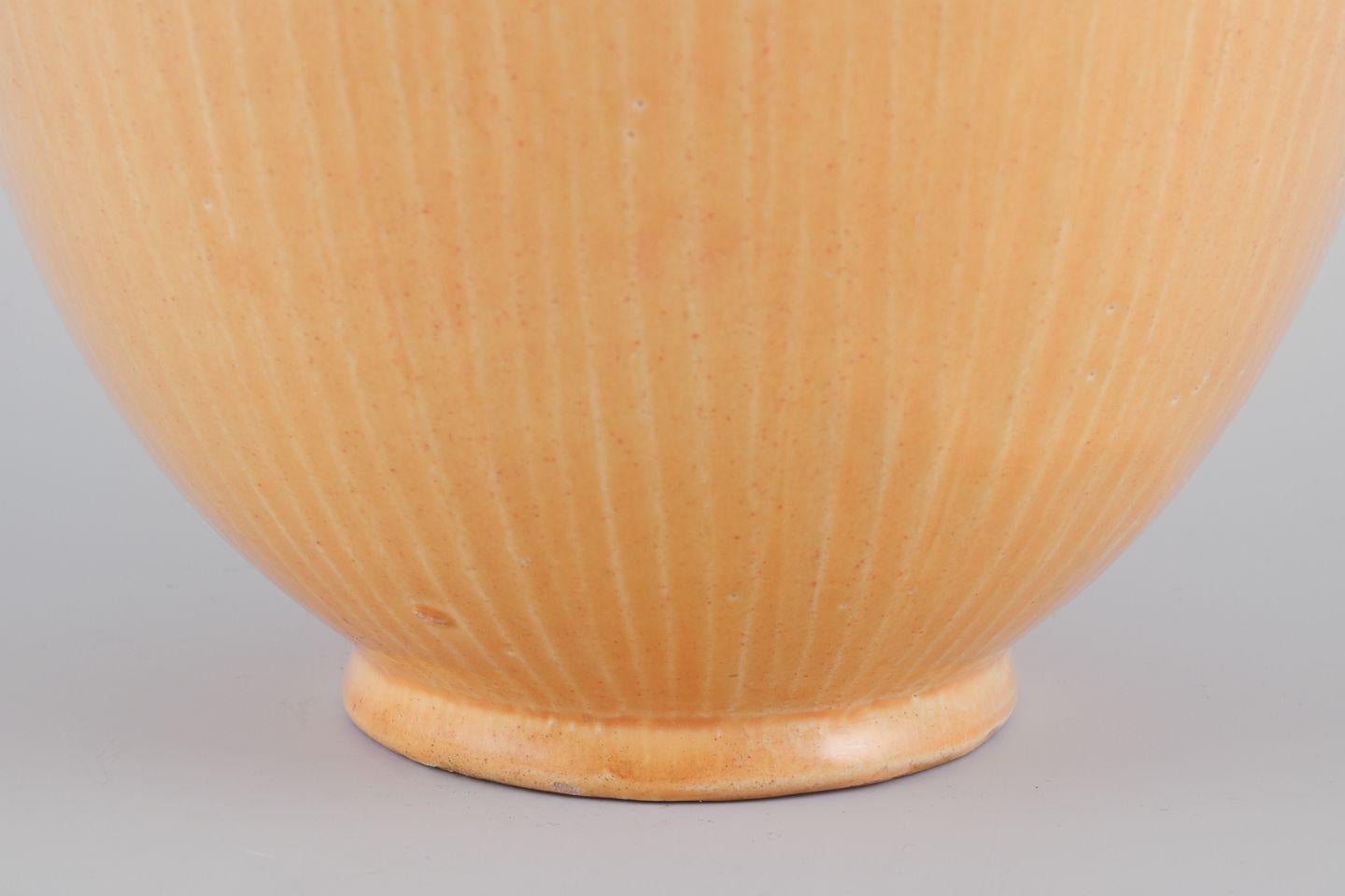 Glazed Svend Hammershøi for Kähler, Denmark. Large ceramic vase in uranium glaze. For Sale