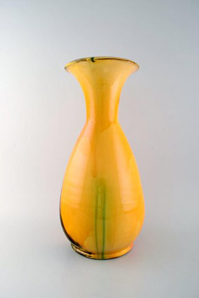 Art Deco  Svend Hammershøi for Kähler, Denmark, Large Glazed Stoneware Vase
